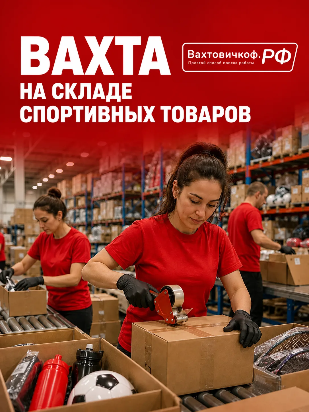 ВАХТА НА СКЛАДЕ СПОРТИВНЫХ ТОВАРОВ ⚽️ БЕСПЛАТНОЕ ПРОЖИВАНИЕ И ПИТАНИЕ