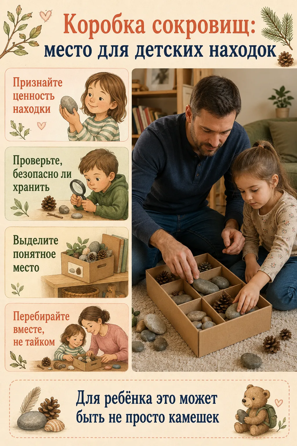 🪨 Коробка сокровищ: место для детских находок