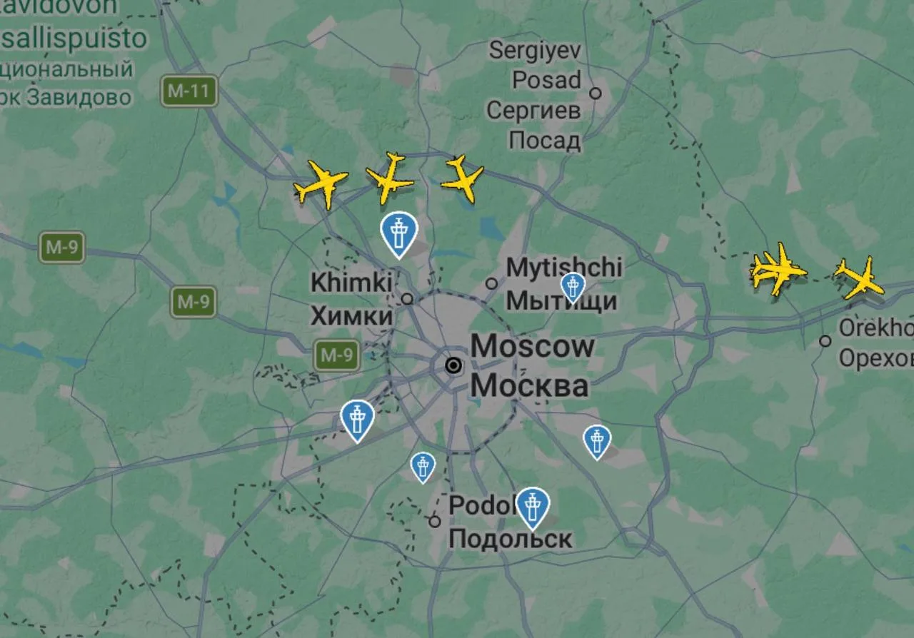 ❗️ Небо над Москвой почти полностью закрыто.