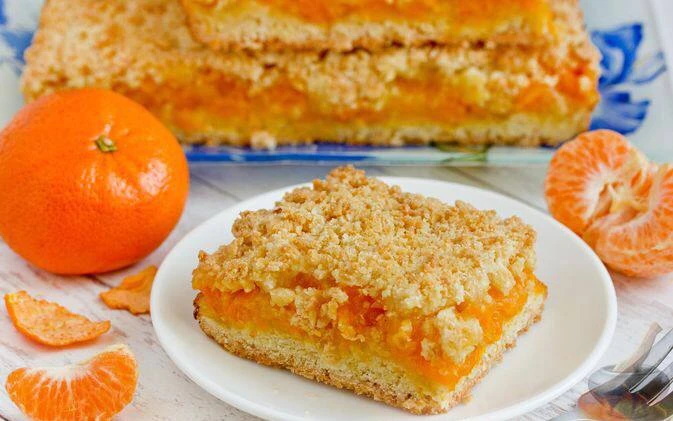Насыпной пирог с мандаринами 🍊