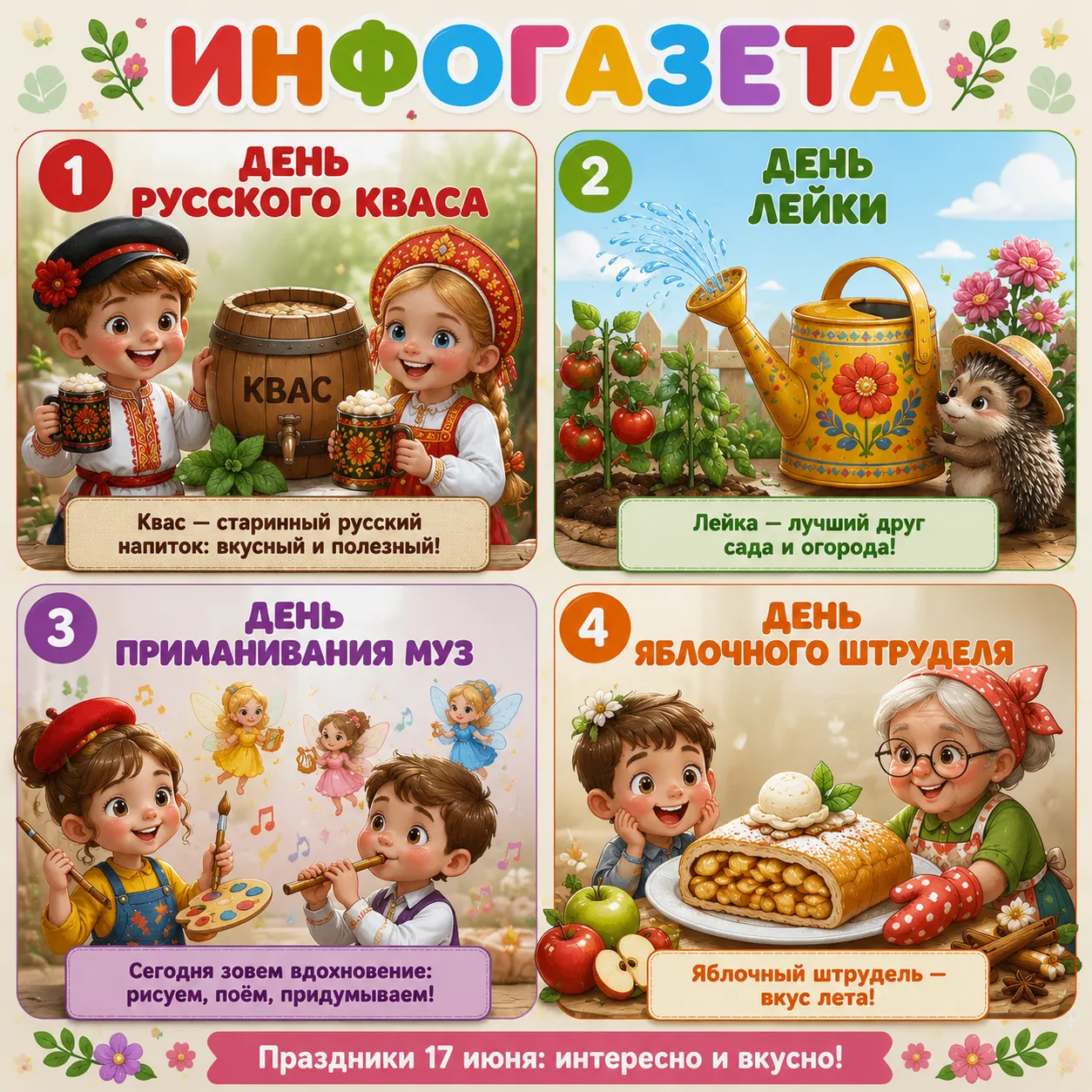 Сегодняшний день — настоящий калейдоскоп интересных дат! 🎡 17 июля мы можем не только рассказать де