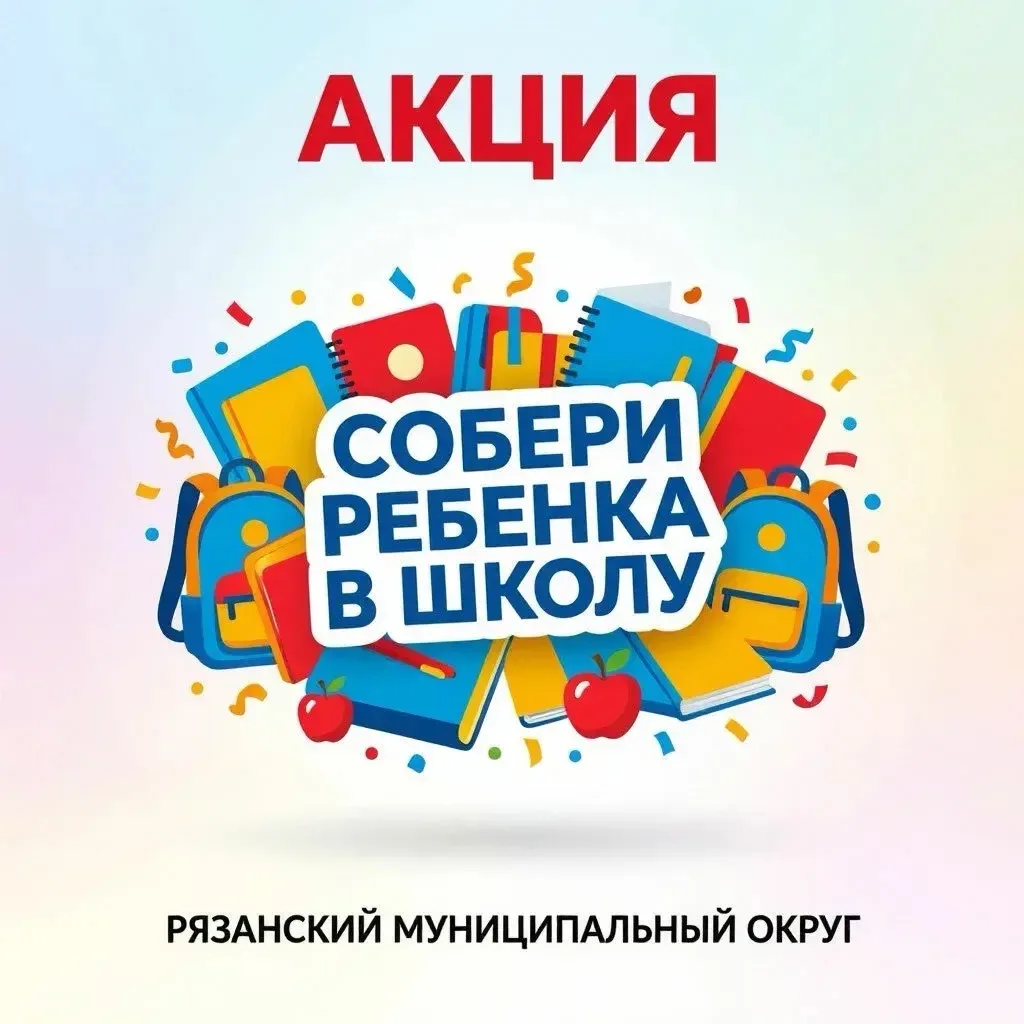 🎉 Акция «Собери ребёнка в школу» стартовала в Рязанском муниципальном округе! 🎉Кампания направлена