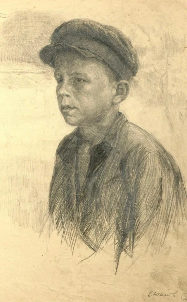 🎨  «Сельский мальчик» 1950-х годов, выполненный карандашом, поражает естественностью и...