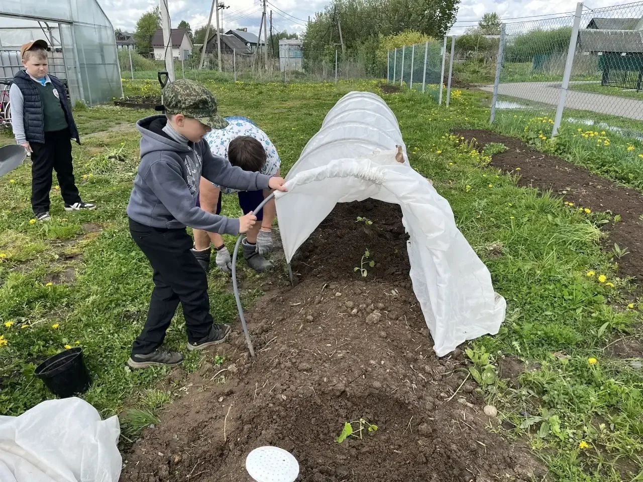 🌾 Огородные чудеса в Марковской школе! 🌾  Ученики 1‑го и 3‑го классов взялись за лопаты — и вуаля! ✨