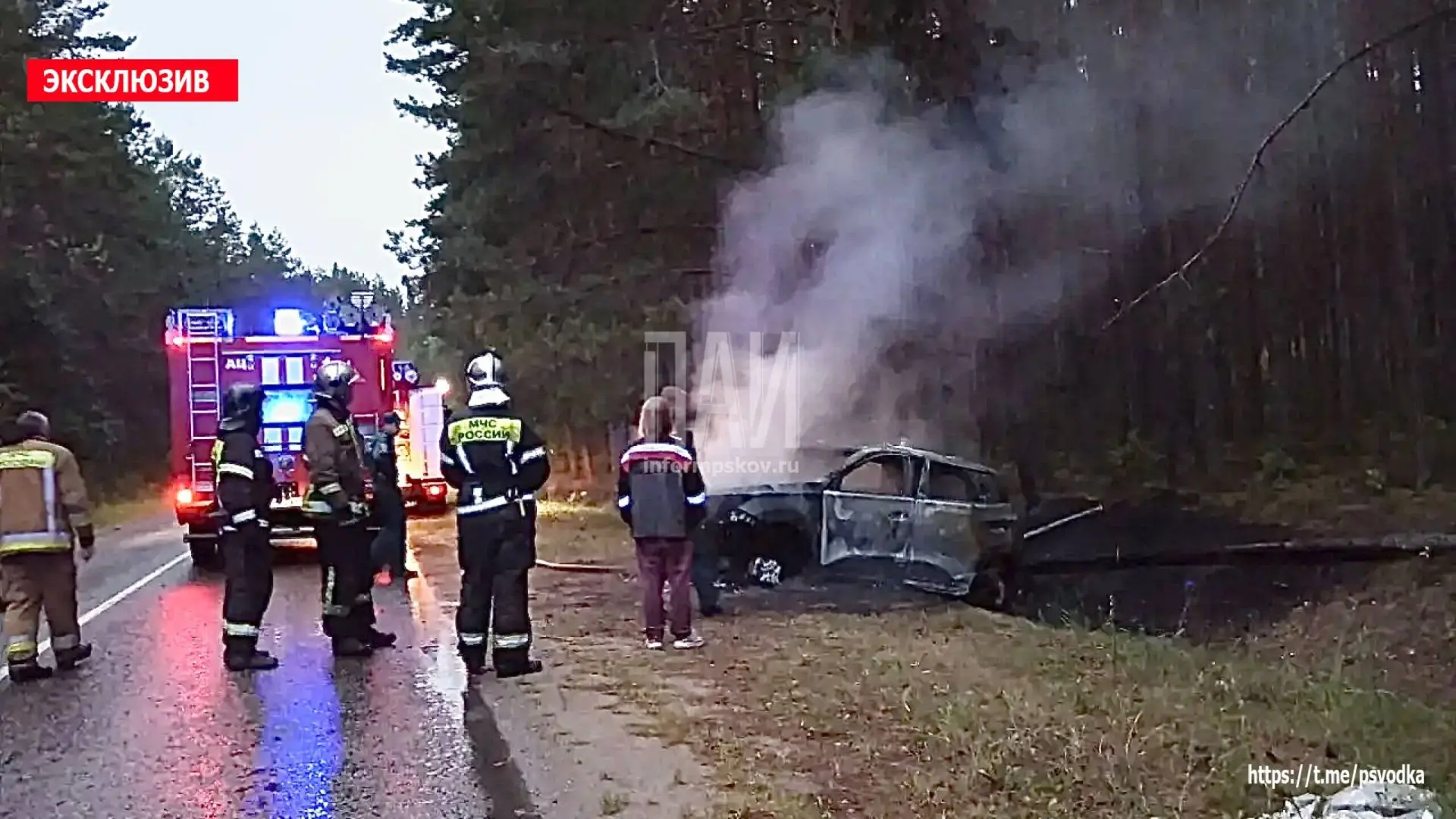 В Псковском районе, в деревне Большая Гоголевка на конечной остановке автобуса, автомоб...