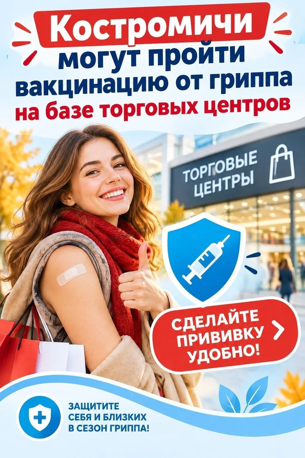 📌Костромичи могут пройти вакцинацию от гриппа