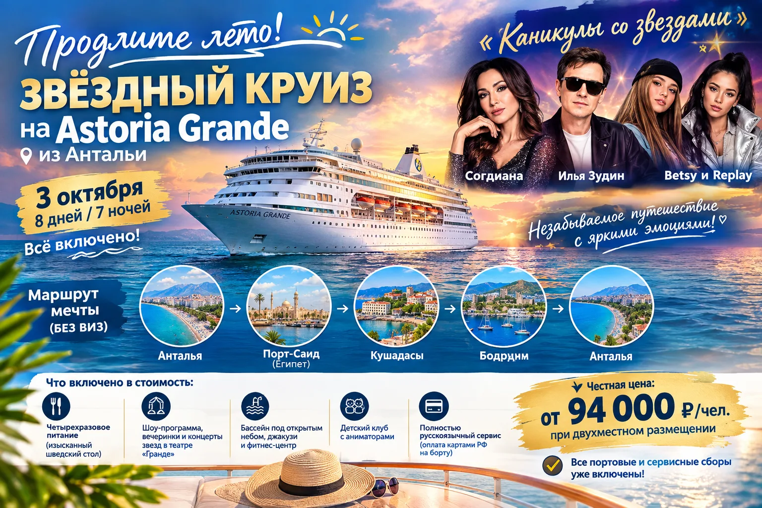 🚢 Продлите лето! Звездный круиз на Astoria Grande из Антальи