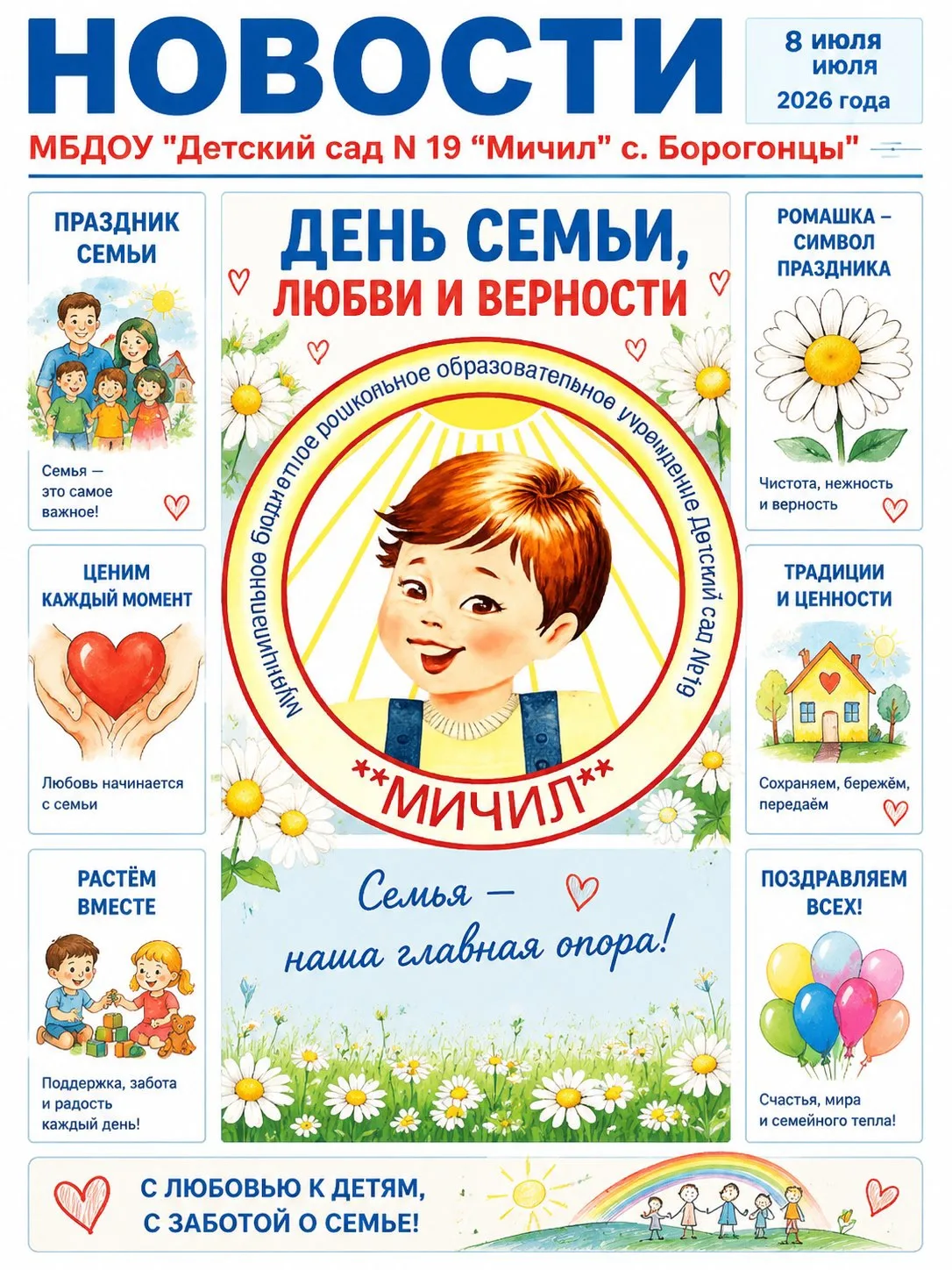 🌿 Счастье — это когда все дома.
Поздравляем наши семьи с Днём семьи, любви и верности! Пусть ваш до
