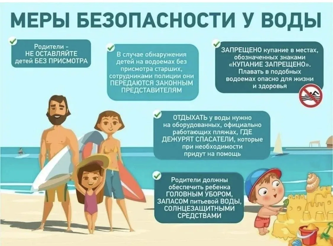 БЕЗОПАСНОЕ ЛЕТО 
 
❗️БЕЗОПАСНОСТЬ НА ВОДЕ 
 
💧ПАМЯТКА "О БЕЗОПАСНОСТИ НА ВОДОЁМАХ В ЛЕТНИЙ ПЕРИОД. 