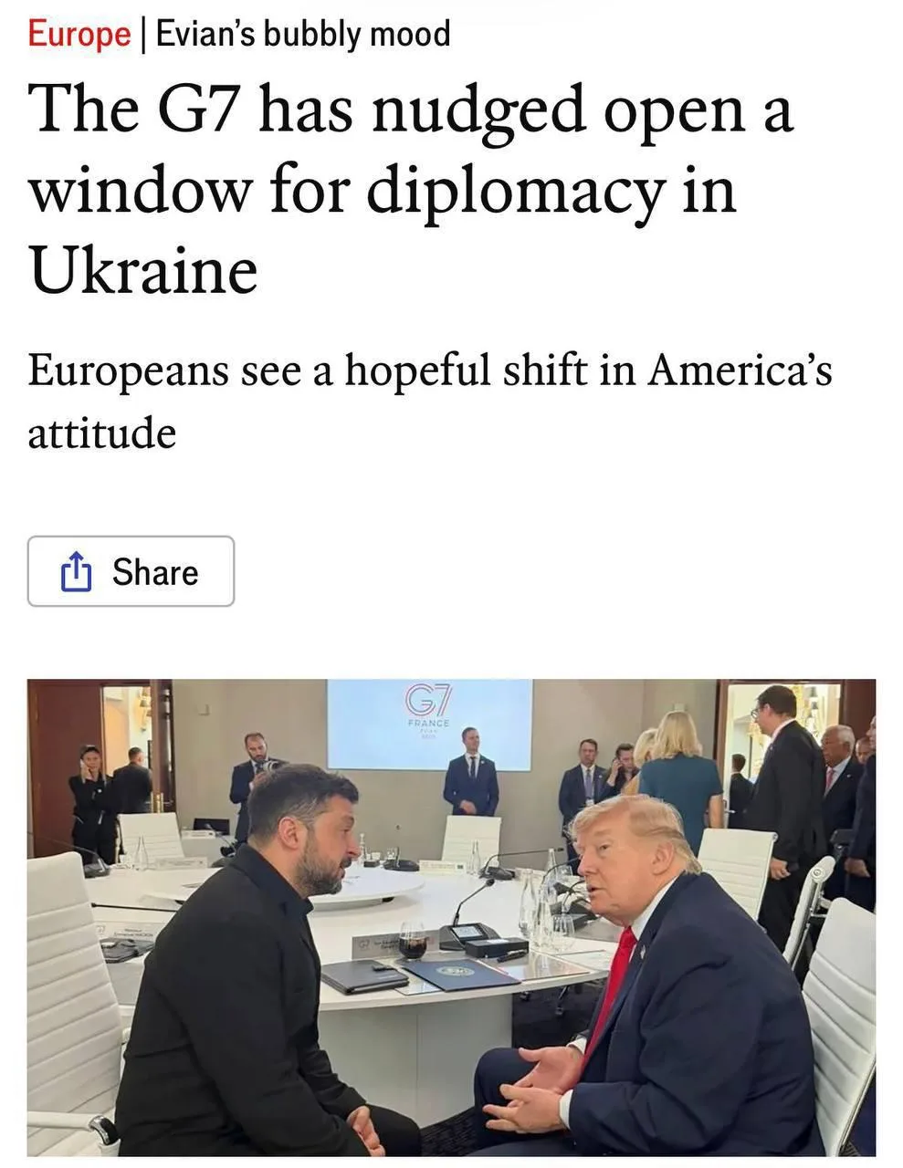 ❗️️️️️️️ УКРАИНА И США ОБСУЖДАЮТ ЗАМОРОЗКУ ВОЙНЫ ПО ЛИНИИ ФРОНТА — THE ECONOMIST 

КОНТАКТЫ СТОРОН П