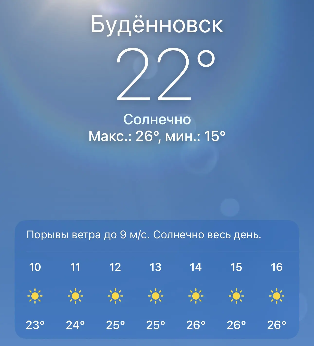 Погода 22 июня