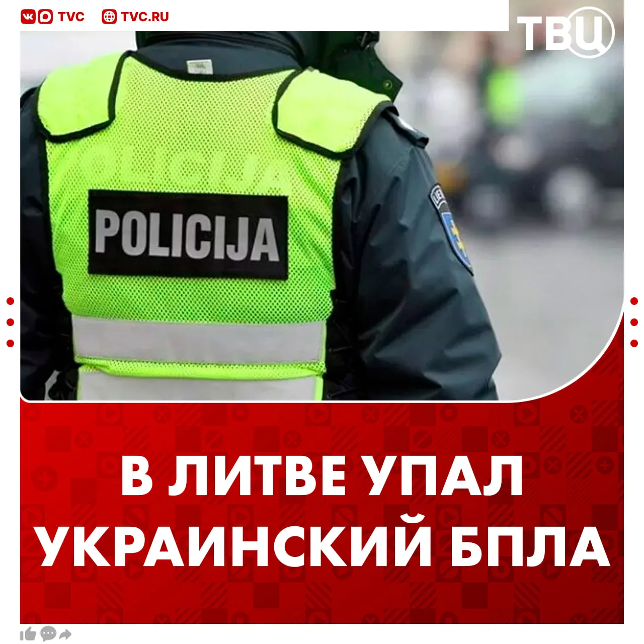 Предположительно украинский БПЛА упал в Литве  Аппарат рухнул в поле неподалеку от деревни Самане в 