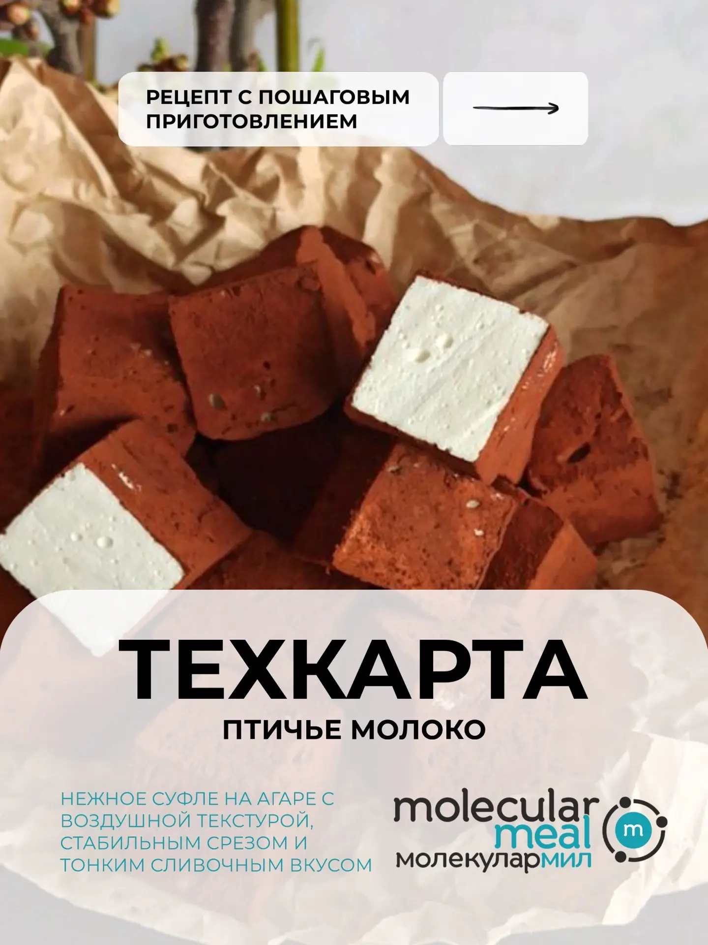 Техкарта: птичье молоко на агаре💙

У птичьего молока есть главный секрет — правильная текстура суфл