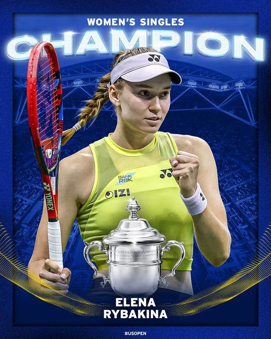 🏆 Елена Рыбакина впервые выиграла US Open.