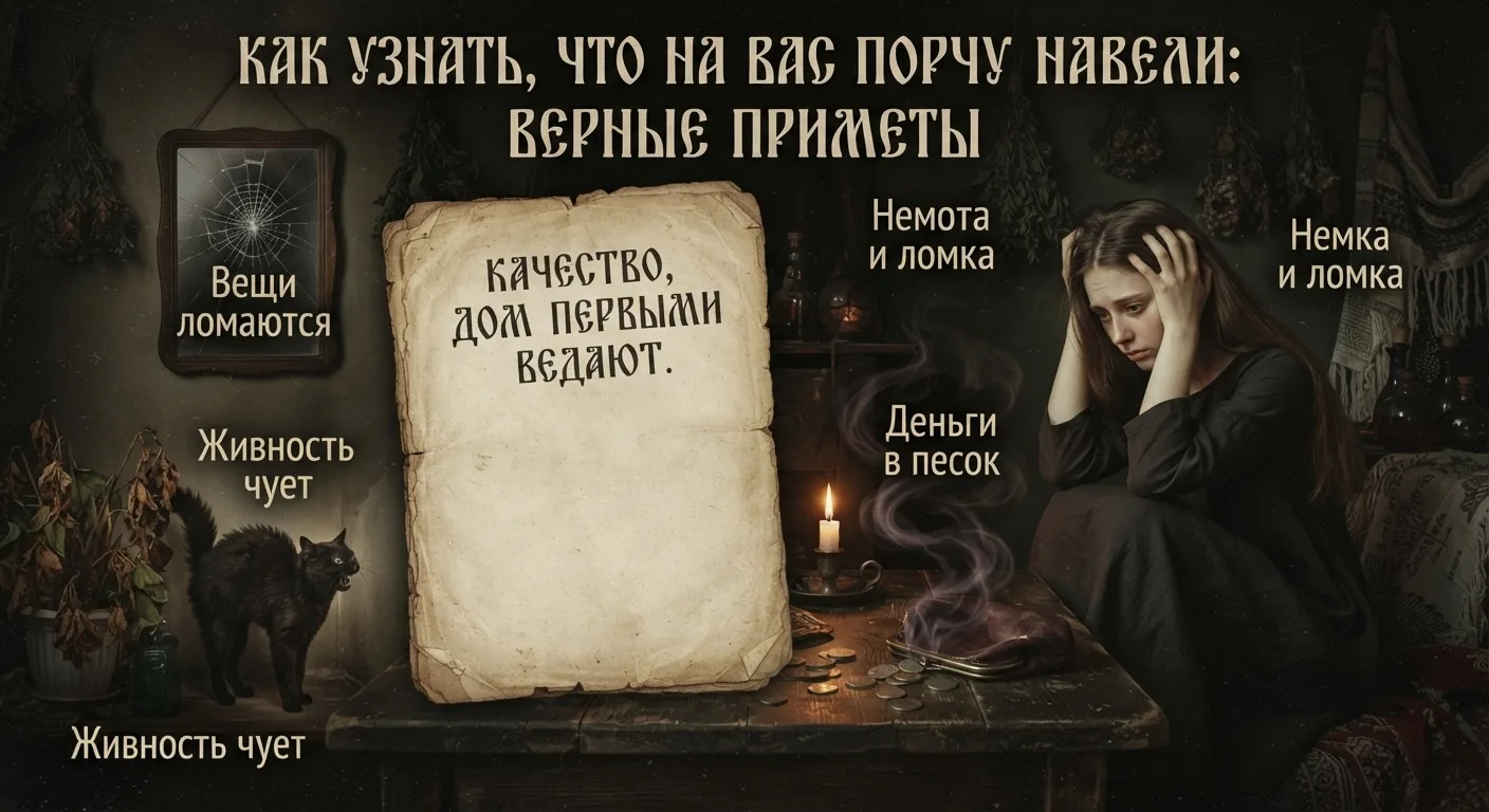 КАК УЗНАТЬ, ЧТО НА ВАС ПОРЧУ НАВЕЛИ: ВЕРНЫЕ ПРИМЕТЫ
