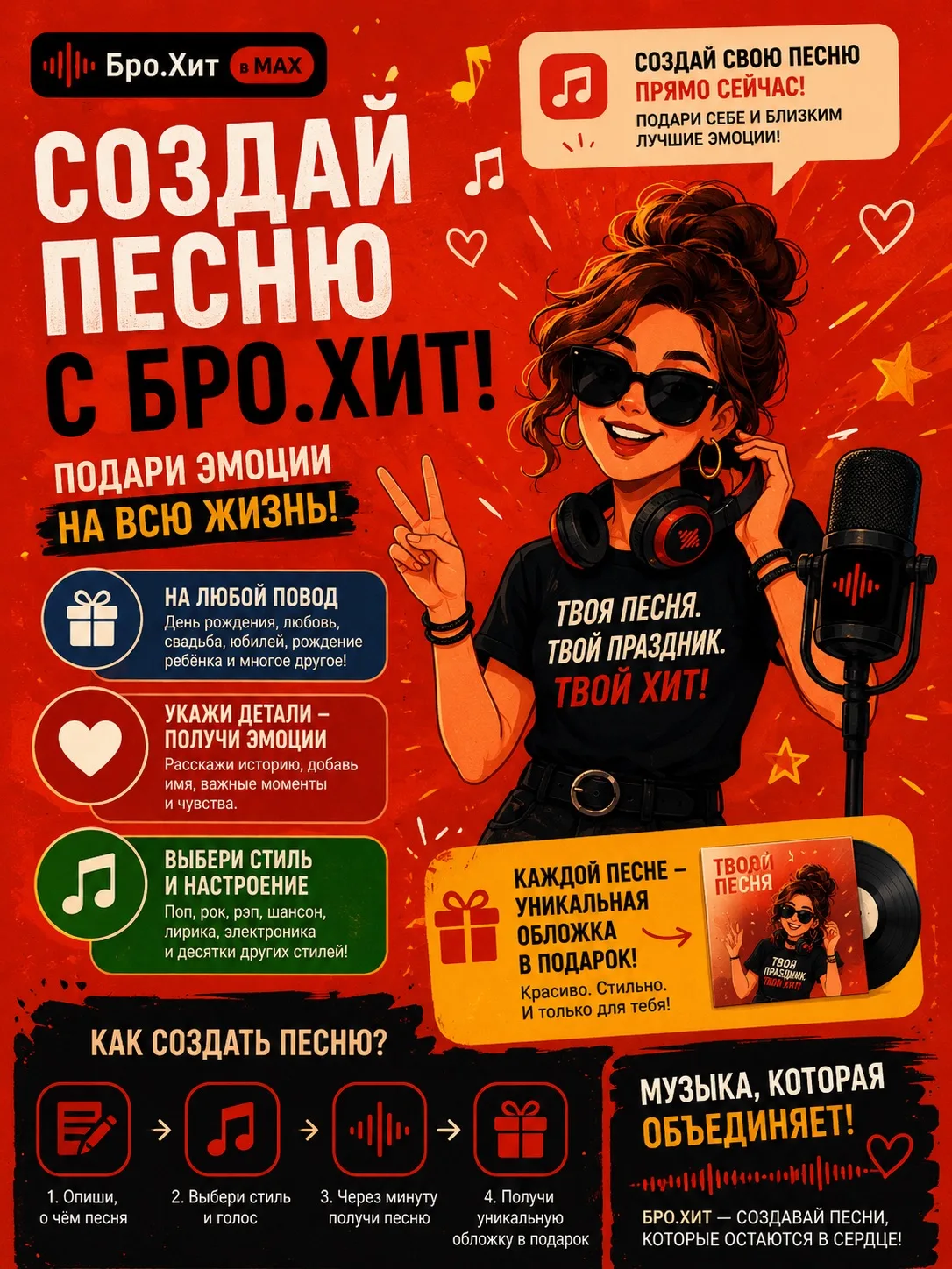 🎵 Как создать песню в БРО.ХИТ и подарить эмоции на всю жизнь?