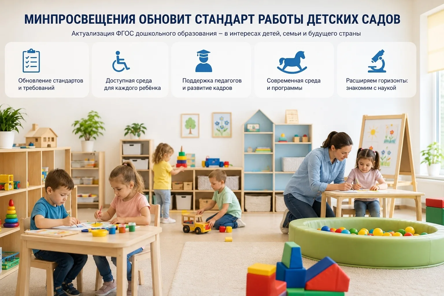 🧸 Минпросвещения обновит стандарт работы детских садов 📚