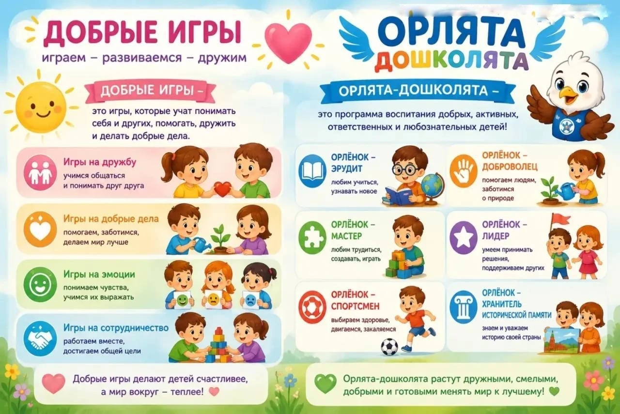 💥 Старт проектов «Добрые игры» и  «Орлята дошколята»: новый этап воспитательной работы...
