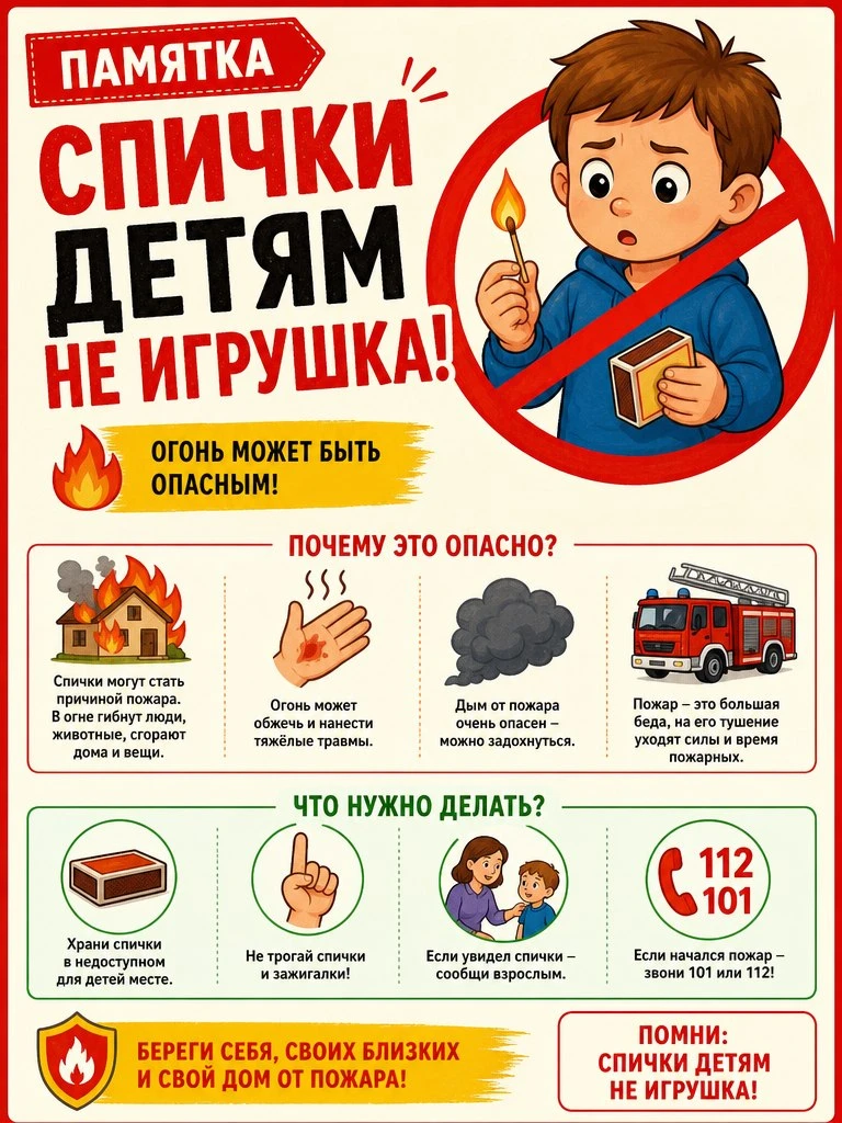 ▎Памятка для родителей и детей: "Спички детям не игрушка!"