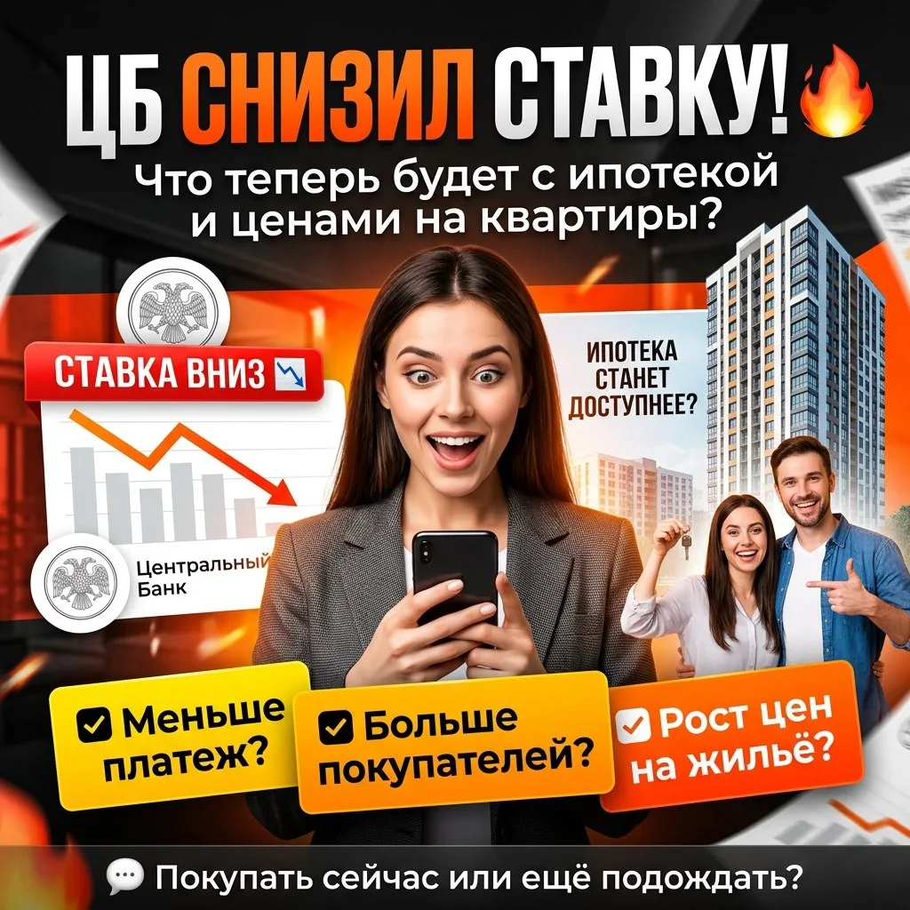 ЦБ снизил ставку. Неужели ипотека снова станет доступнее?
💰 Пока одни следят за курсом доллара, дру