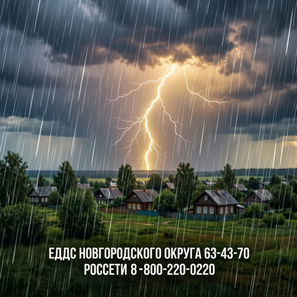 ❗️Предубеждение о неблагоприятных явлениях погоды на территории Новгородской области