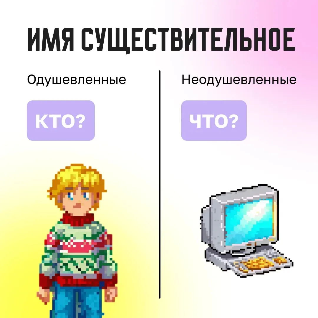 Учим русский язык! Важная часть речи – имя существительное. Оно обозначает предметы – людей, животны