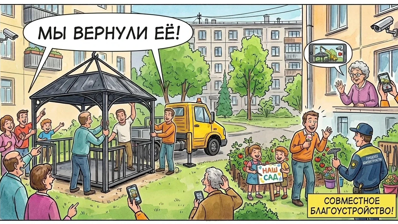 Операция «Возвращение беседки», или Ограбление века: Как четырехметровый железный гиган...