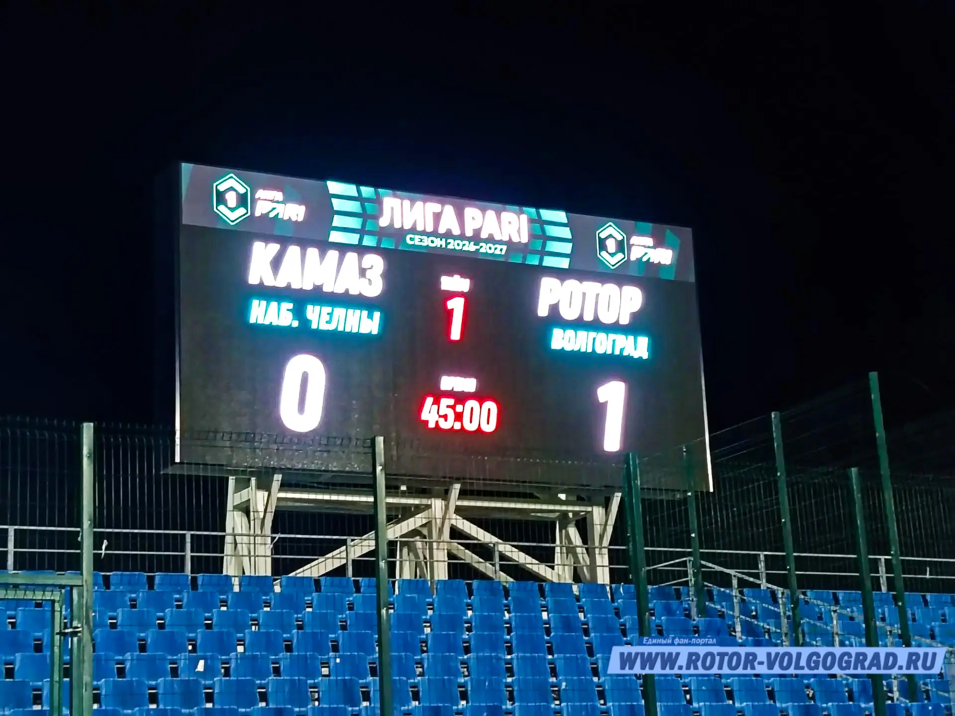 Команды уходят на перерыв при счёте 0:1