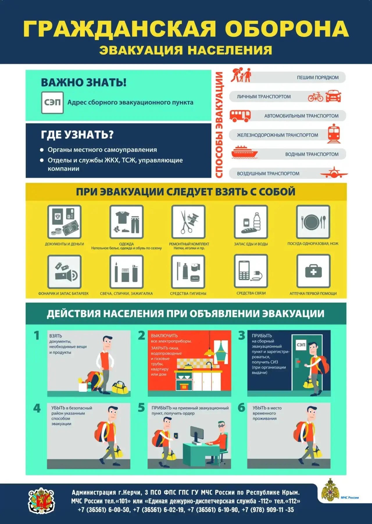 ‼️Памятка для населения при возникновении чрезвычайных ситуаций‼️