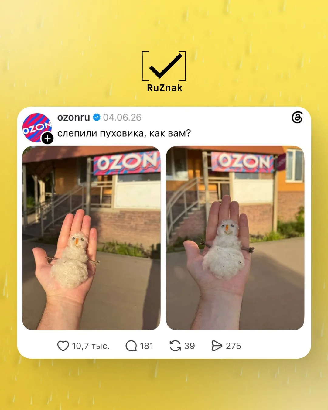 Ozon слепил пуховика, а мы теперь переживаем только за одно…🫢

Пуховик-то промаркирован? 

Потому ч