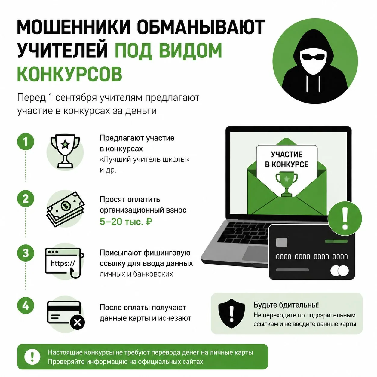 Мошенники начали выманивать у учителей деньги под видом участия в конкурсах.