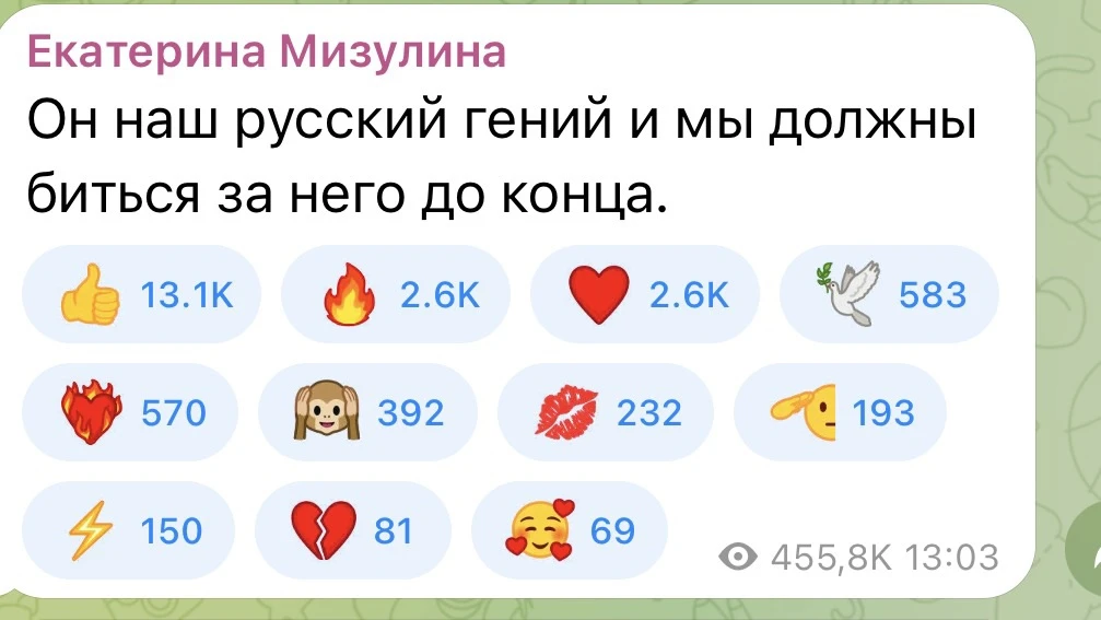 Пост Мизулиной от августа 2024 года. От «нашего русского гения» до экстремиста и террориста — путь м