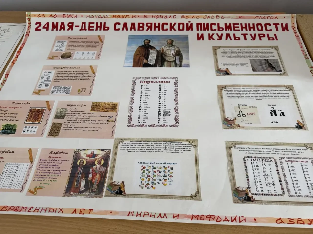 В нашем детском саду прошла выставка, посвященная Дню славянской письменности. Дети и воспитатели пр