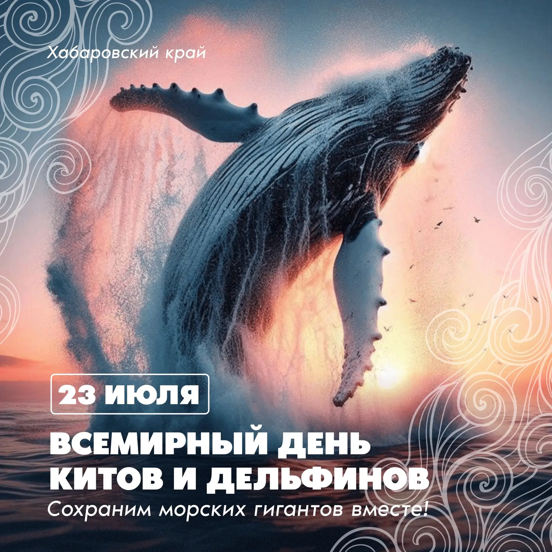 🐋  23 июля — Всемирный день китов и дельфинов

Эта дата напоминает о важности сохранения морских эк