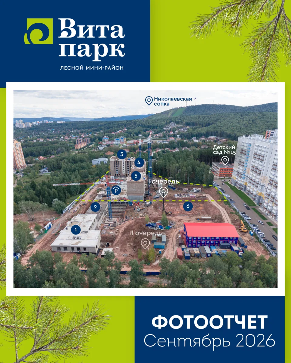 🌲 Лесной мини-район «Вита-Парк»: фотоотчёт о строительстве за сентябрь📸