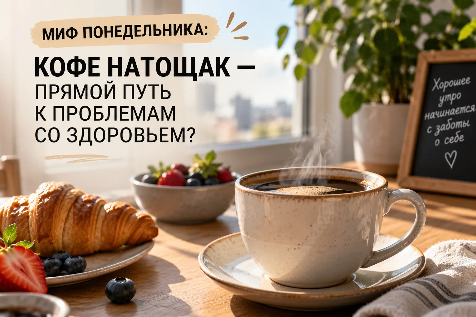 ☕ МИФ ПОНЕДЕЛЬНИКА: КОФЕ НАТОЩАК — ПРЯМОЙ ПУТЬ К ПРОБЛЕМАМ СО ЗДОРОВЬЕМ?