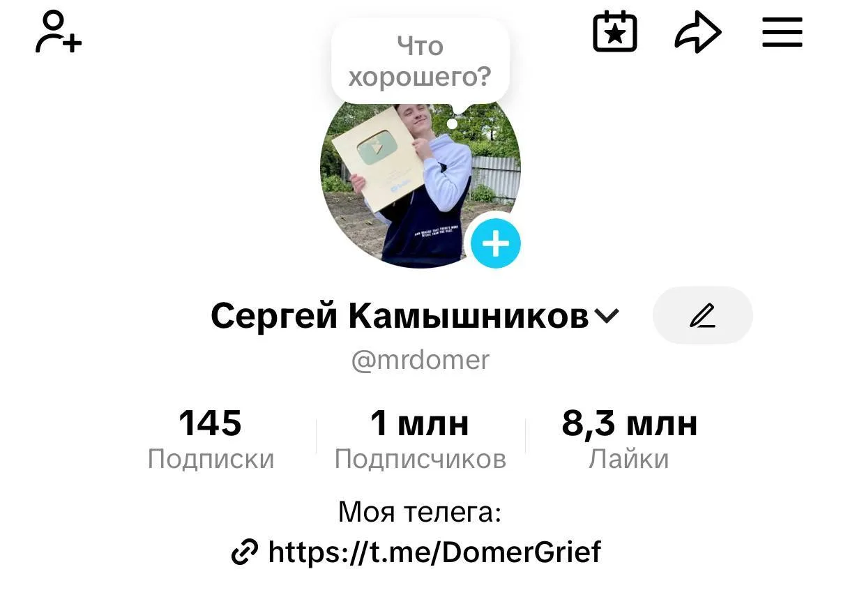 я теперь тиктокер получается?
Спасибо за миллион❤️

наберём 1000 реакций ❤️?