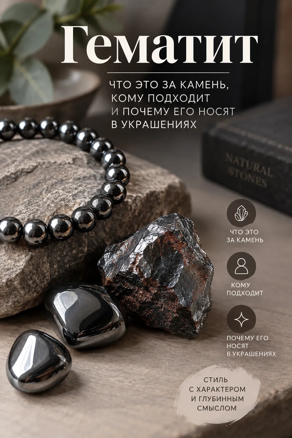 🖤 А вы знаете, что за камень — гематит?