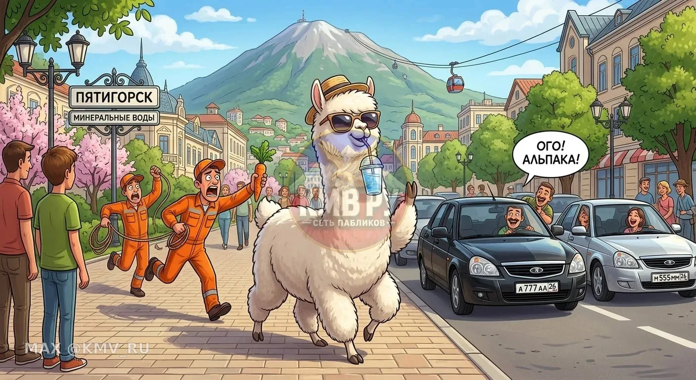 🦙 Побег из курятника по-кавказски: в соцсетях КМВ обсуждают пушистого экстремала.