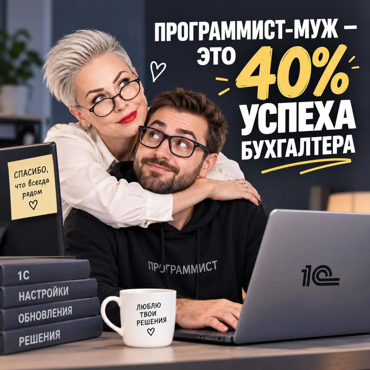 😄 Муж-Программист — это 40% успеха любого бухгалтера