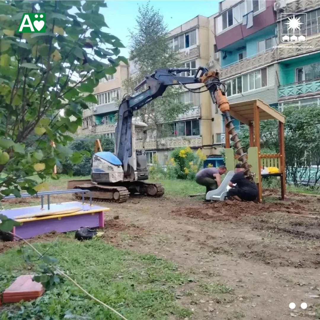 В Артёмовском строится детская площадка по проекту ТОС
