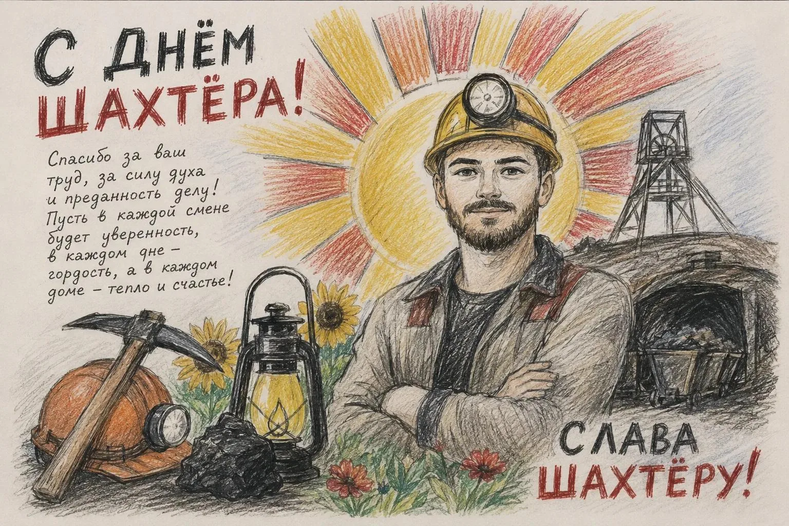 Участники «ГрафикАрт» создали поздравительные плакаты и видео ко Дню шахтера с помощью ...
