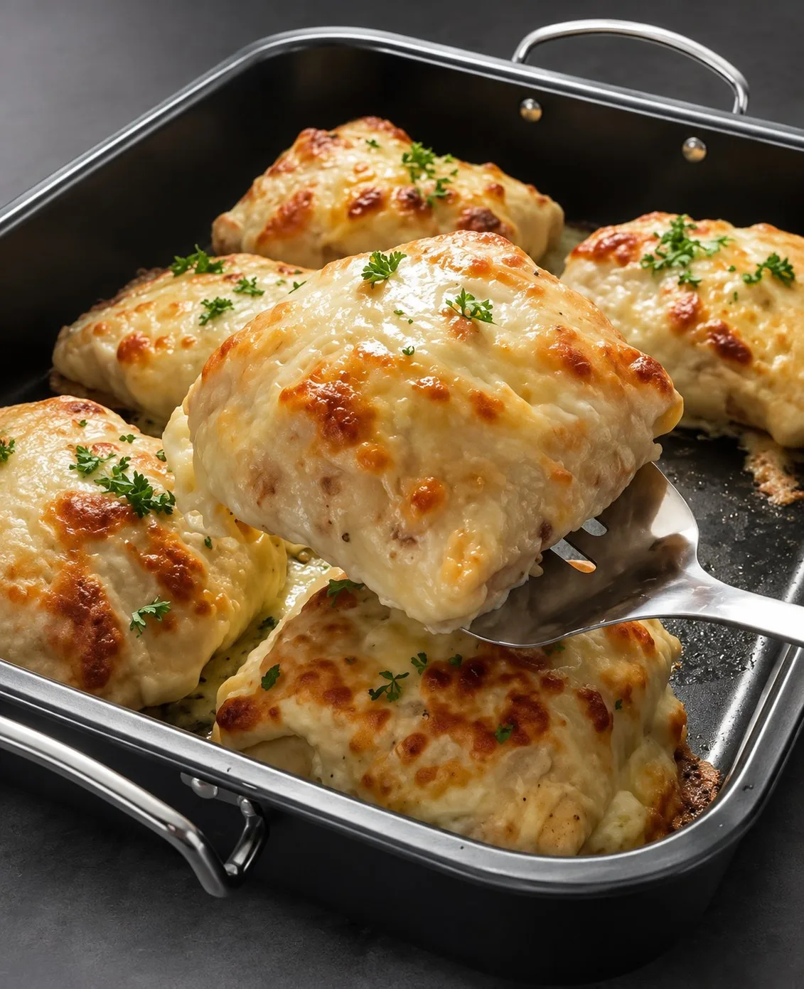 Запечённые блины с куриной начинкой