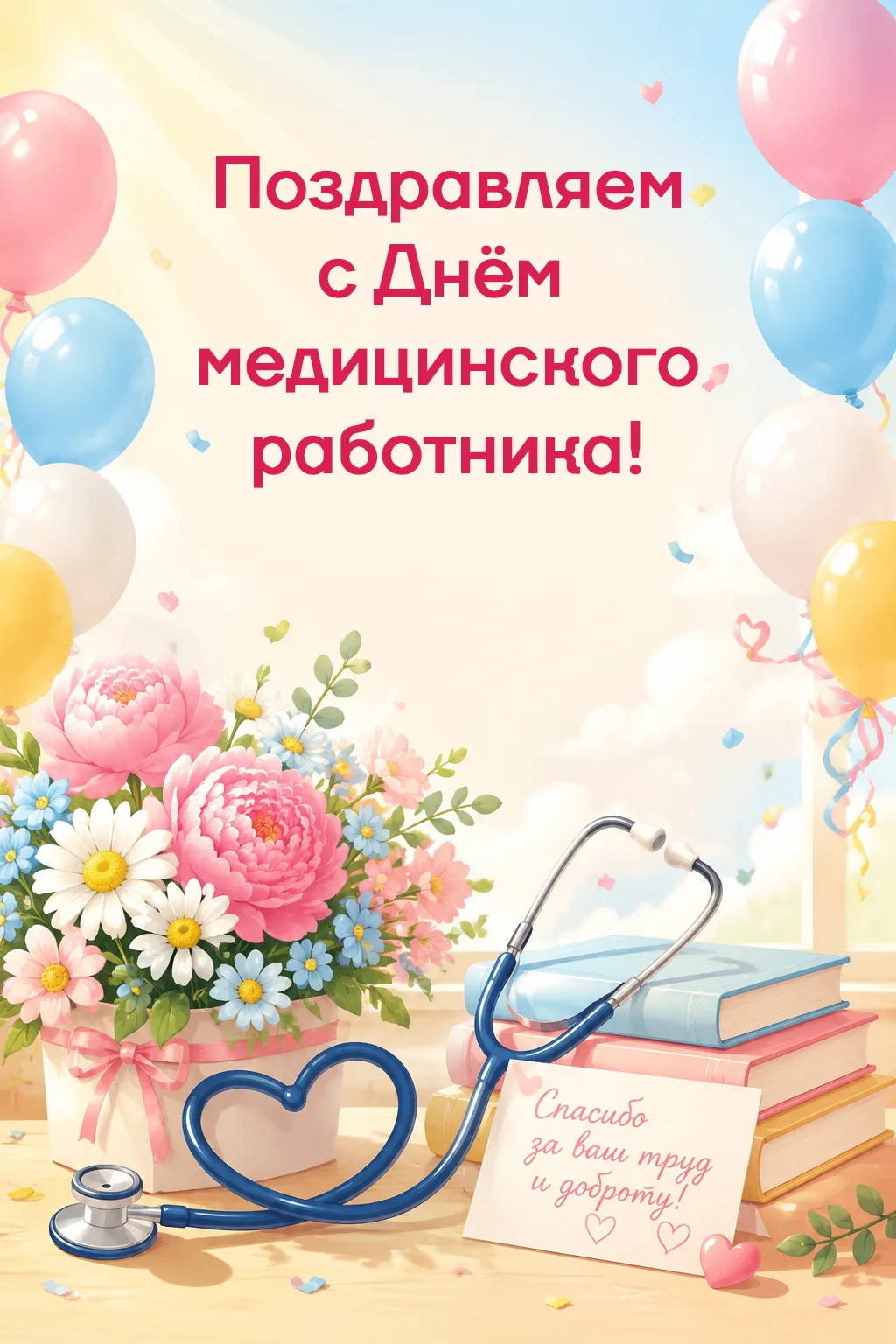 Низкий поклон за ваш нелёгкий труд, милосердие и профессионализм. С Днем медицинского работника! Пус