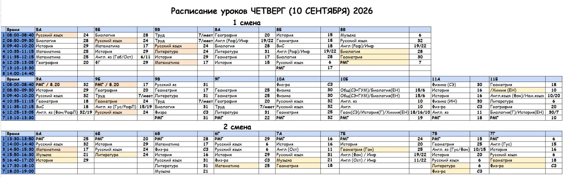 🗓️ РАСПИСАНИЕ 🗓️