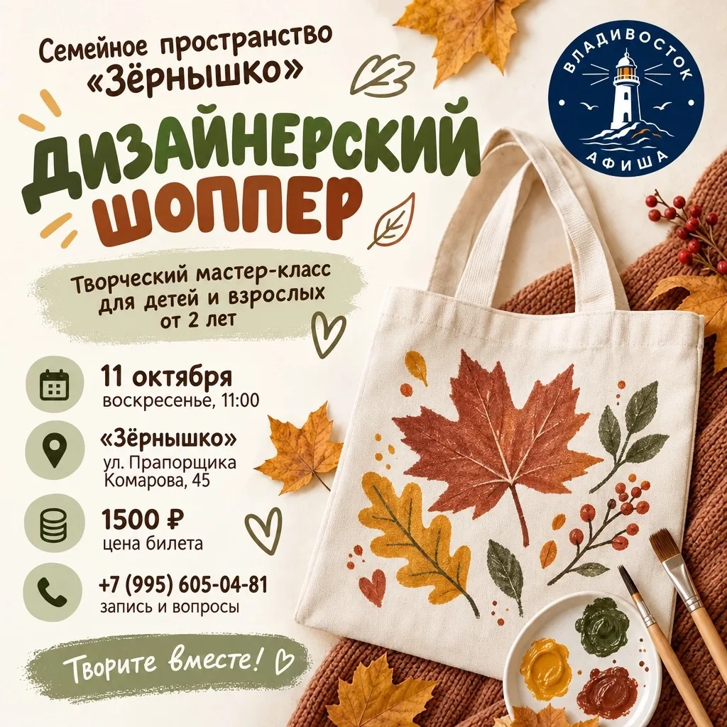 Осенний хит своими руками: превратите обычный шоппер в дизайнерский шедевр вместе с дет...