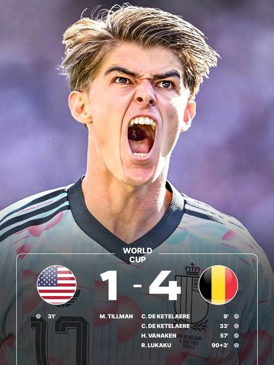 ✔️🇧🇪 Бельгия уничтожила США и вышла в 1/4!