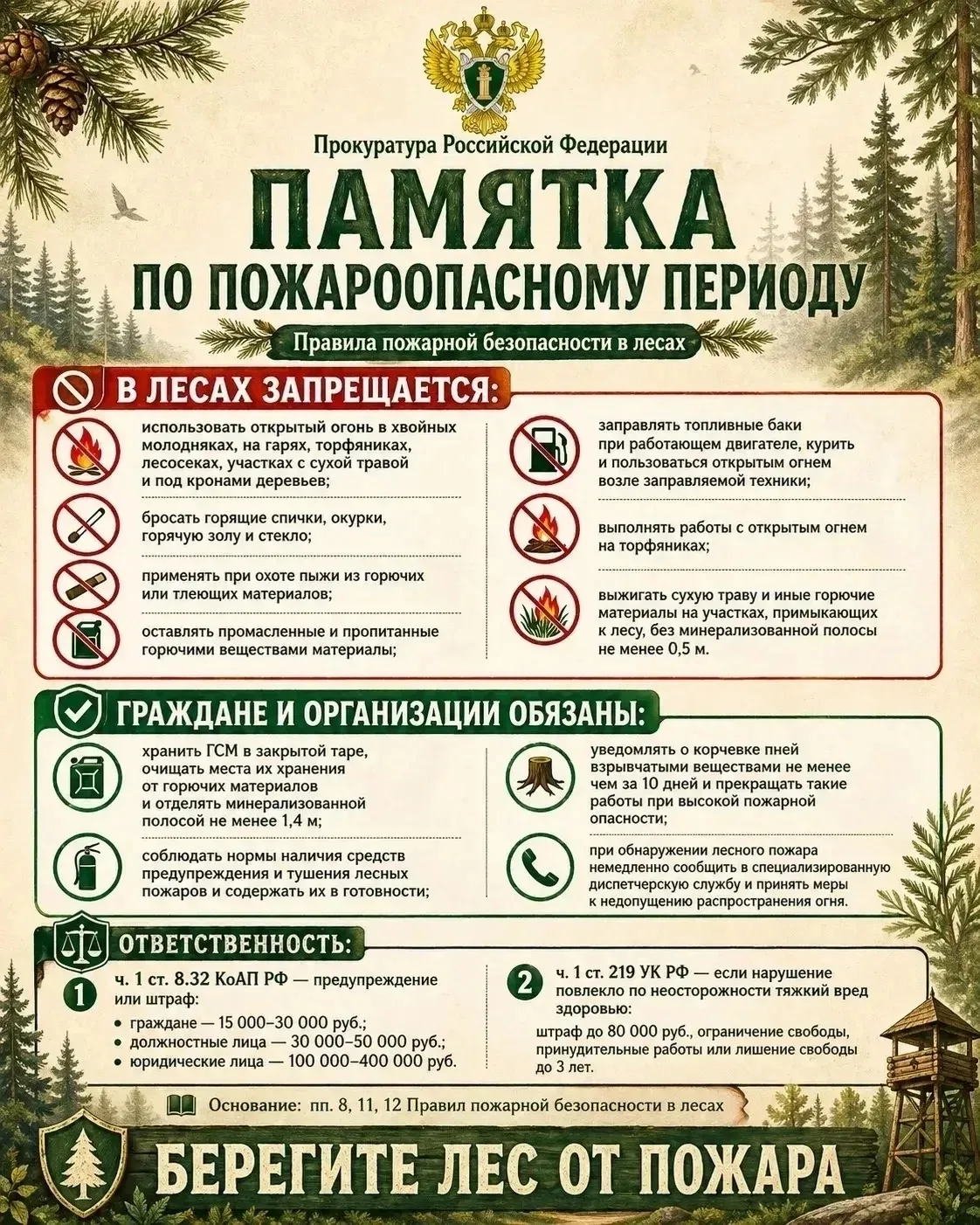🌲🔥Внимание! Объявлен пожароопасный сезон!