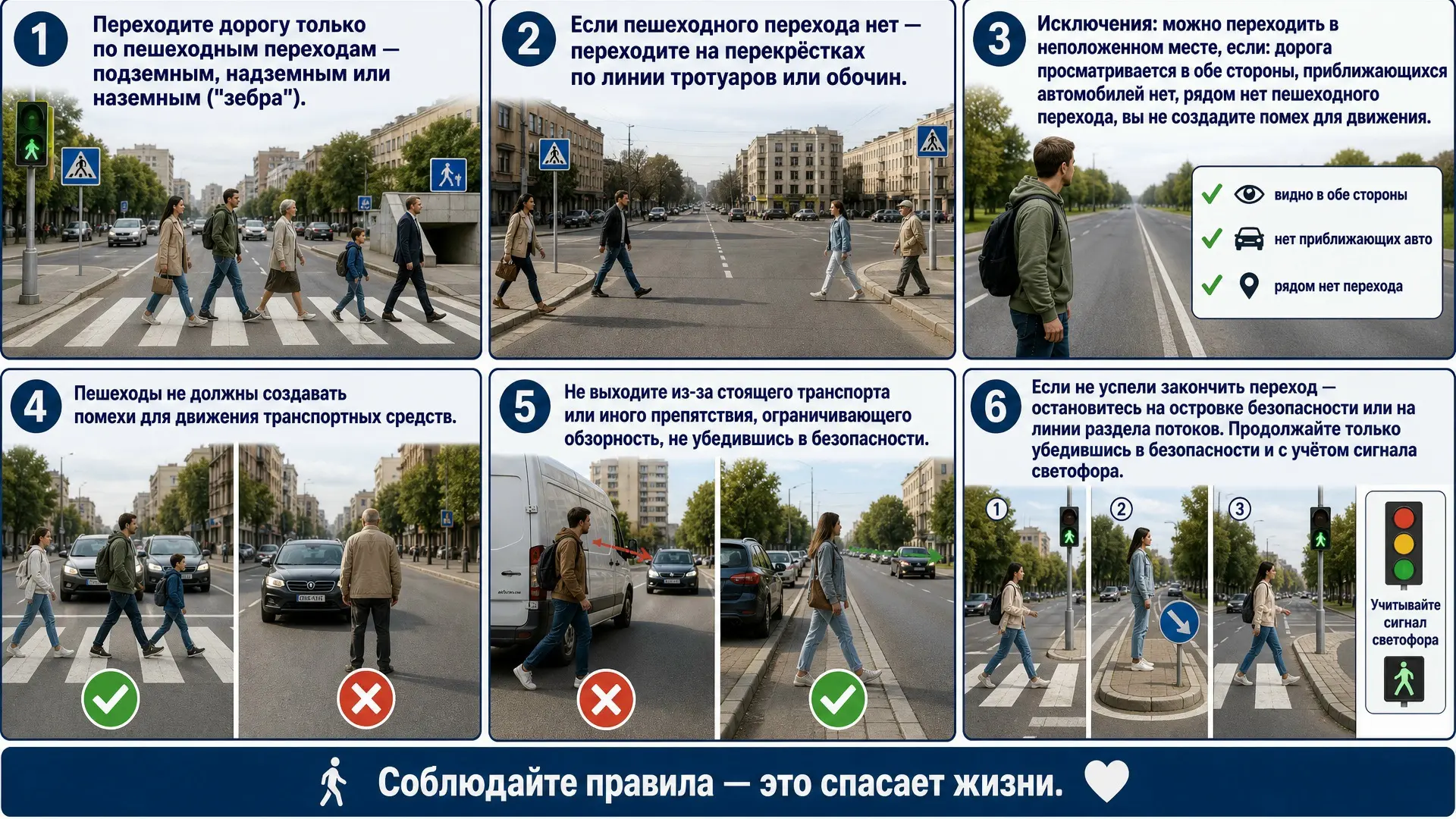 Соблюдай правила дорожного движения! 

Пешеходы должны переходить дорогу только по пешеходным перехо