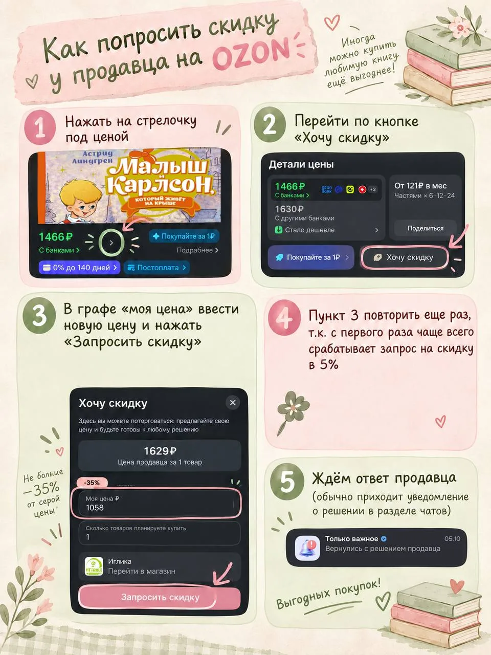 В ТГ уже набрали 20 ❤️, поэтому небольшой #лайфхак по покупкам на Ozon⬇️